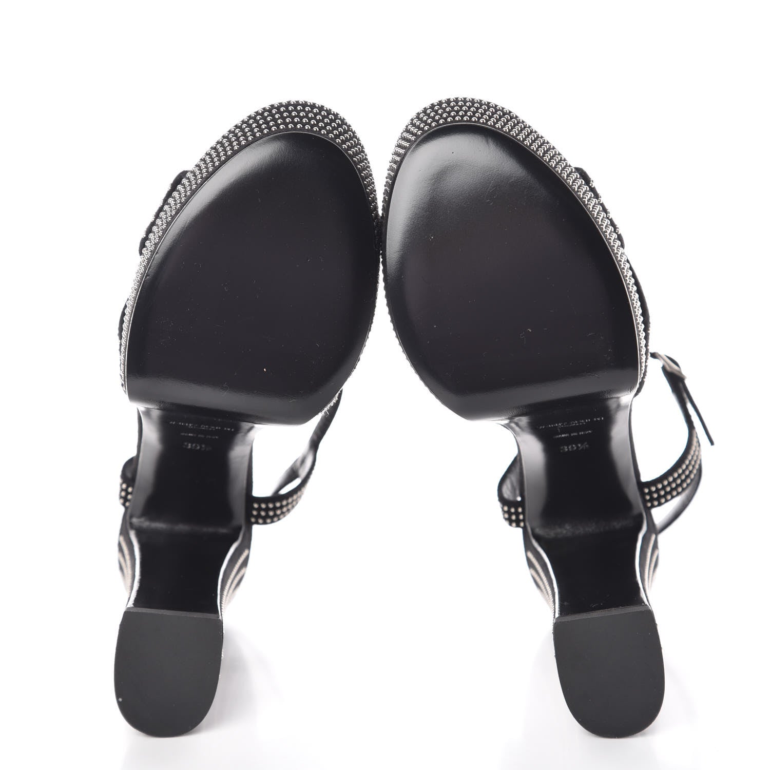 Saint Laurent Suede Studded Candy 80 Platform Sandals 39.5 Black 5 of 9