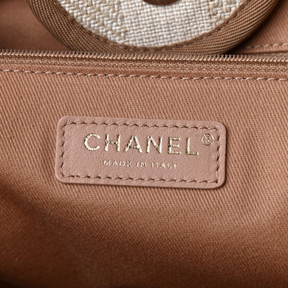 Chanel Mixed Fibers Striped Medium Deauville Tote Beige 6 of 10