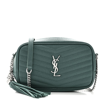 Saint Laurent Grain De Poudre Matelasse Monogram Mini Lou Camera Bag Green Field 8 of 11