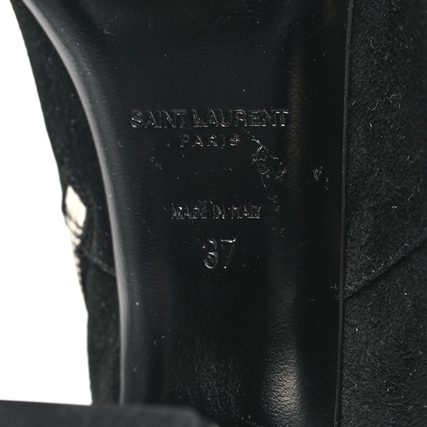 Saint Laurent Suede Knee High Boots 37 Black 7 of 7