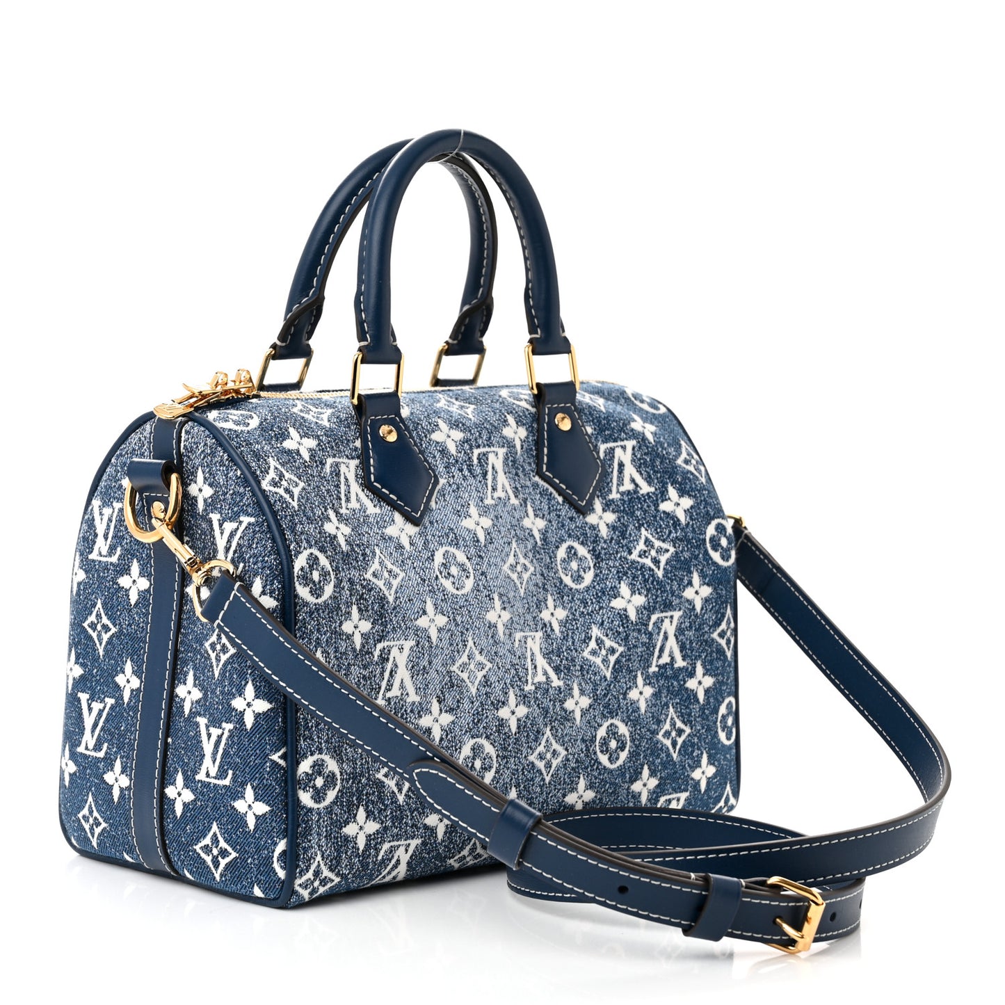 Monogram Jacquard Denim Speedy Bandouliere 25 Bleu