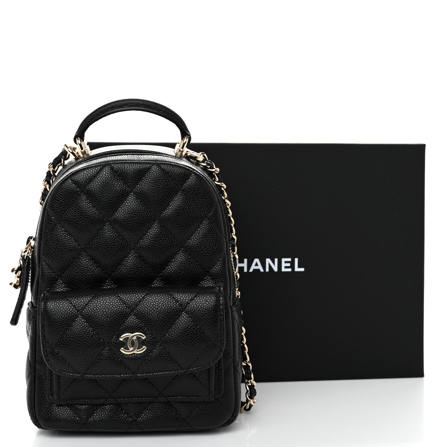 Chanel Caviar Quilted CC Mini Classic Backpack Black 11 of 11