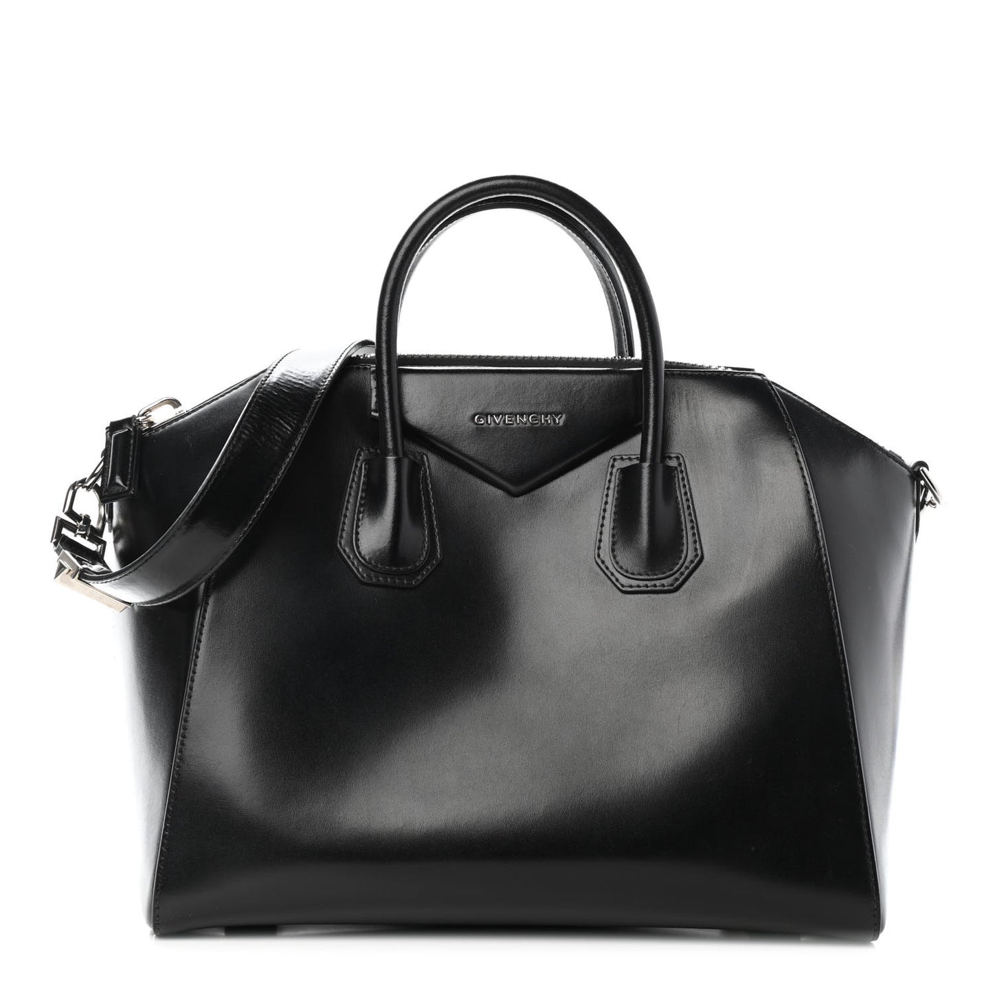 Shiny Lord Calfskin Medium Antigona Black