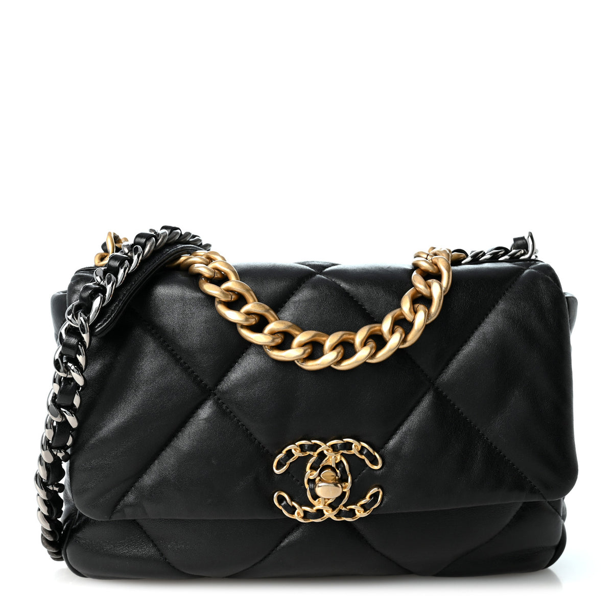 Chanel Lambskin Quilted Medium Chanel 19 Flap Black 1 of 10