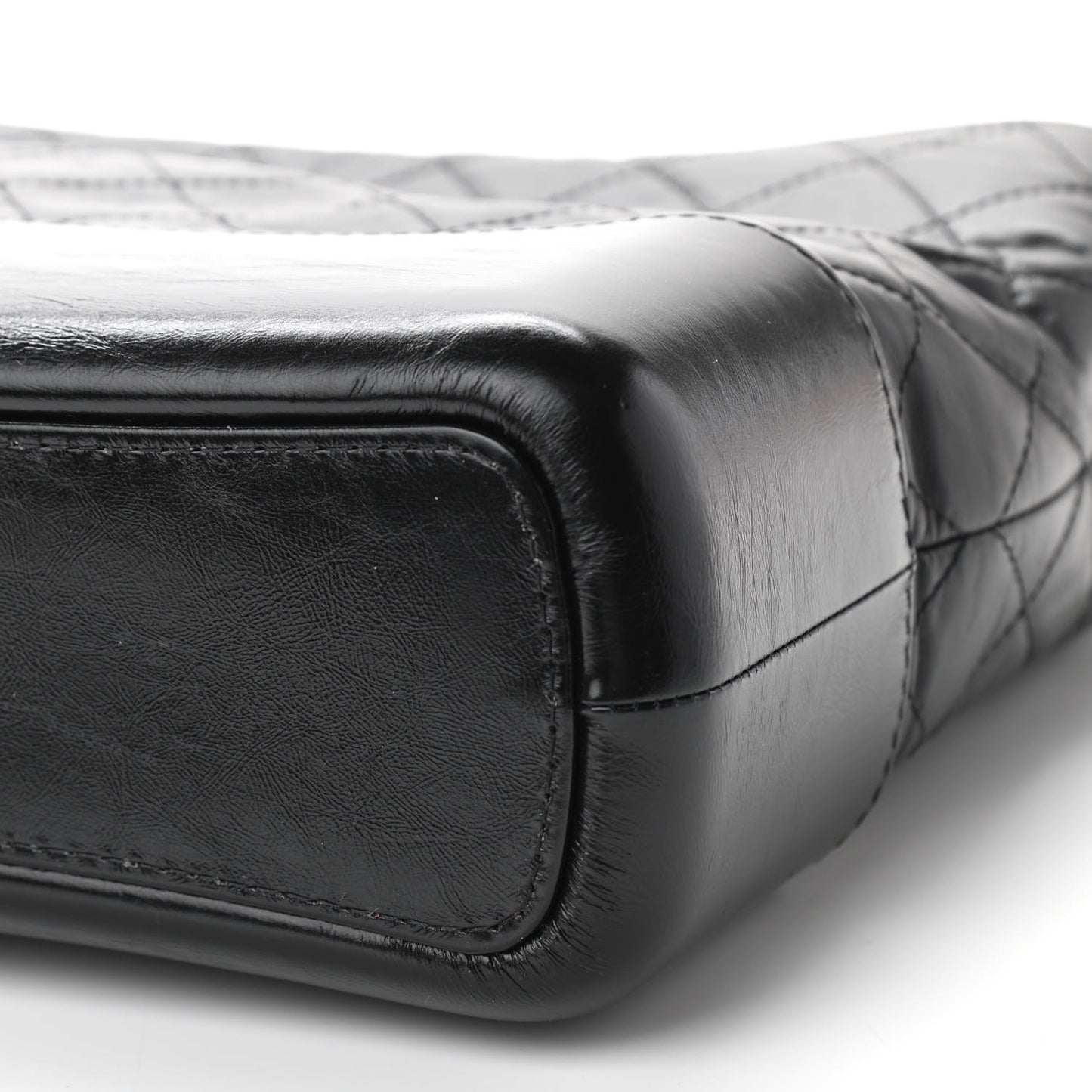 Aged Calfskin Quilted Medium Gabrielle Hobo Black