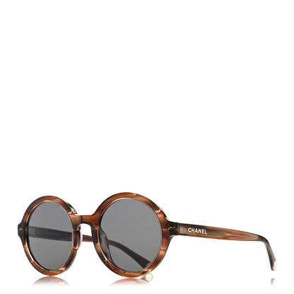 Chanel Acetate Polarized Round Sunglasses 5522U Brown 1 of 8