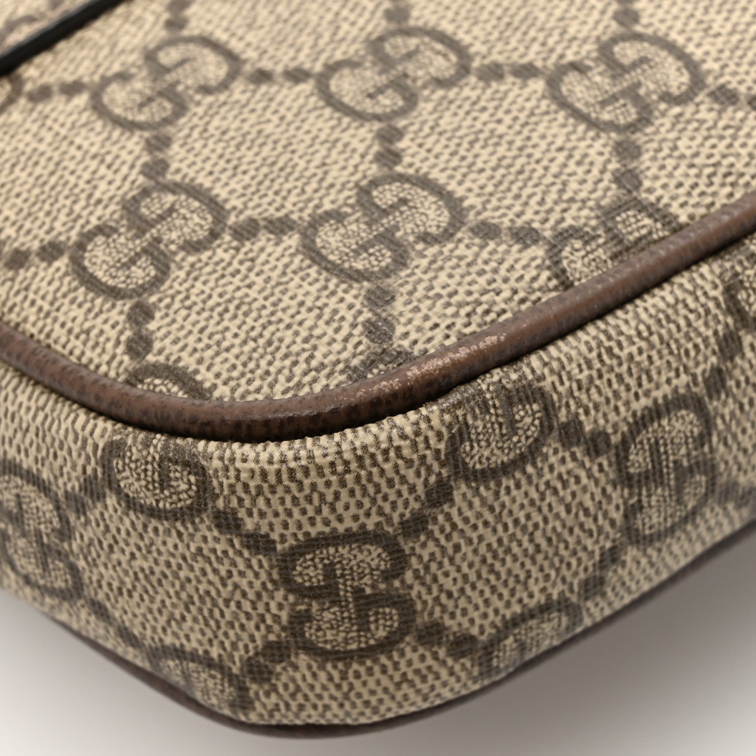 Gucci GG Supreme Monogram Textured Dollar Calfskin Web Mini Ophidia Envelope Shoulder Bag Beige Ebony New Acero 13 of 14