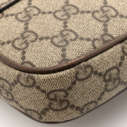 Gucci GG Supreme Monogram Textured Dollar Calfskin Web Mini Ophidia Envelope Shoulder Bag Beige Ebony New Acero 13 of 14
