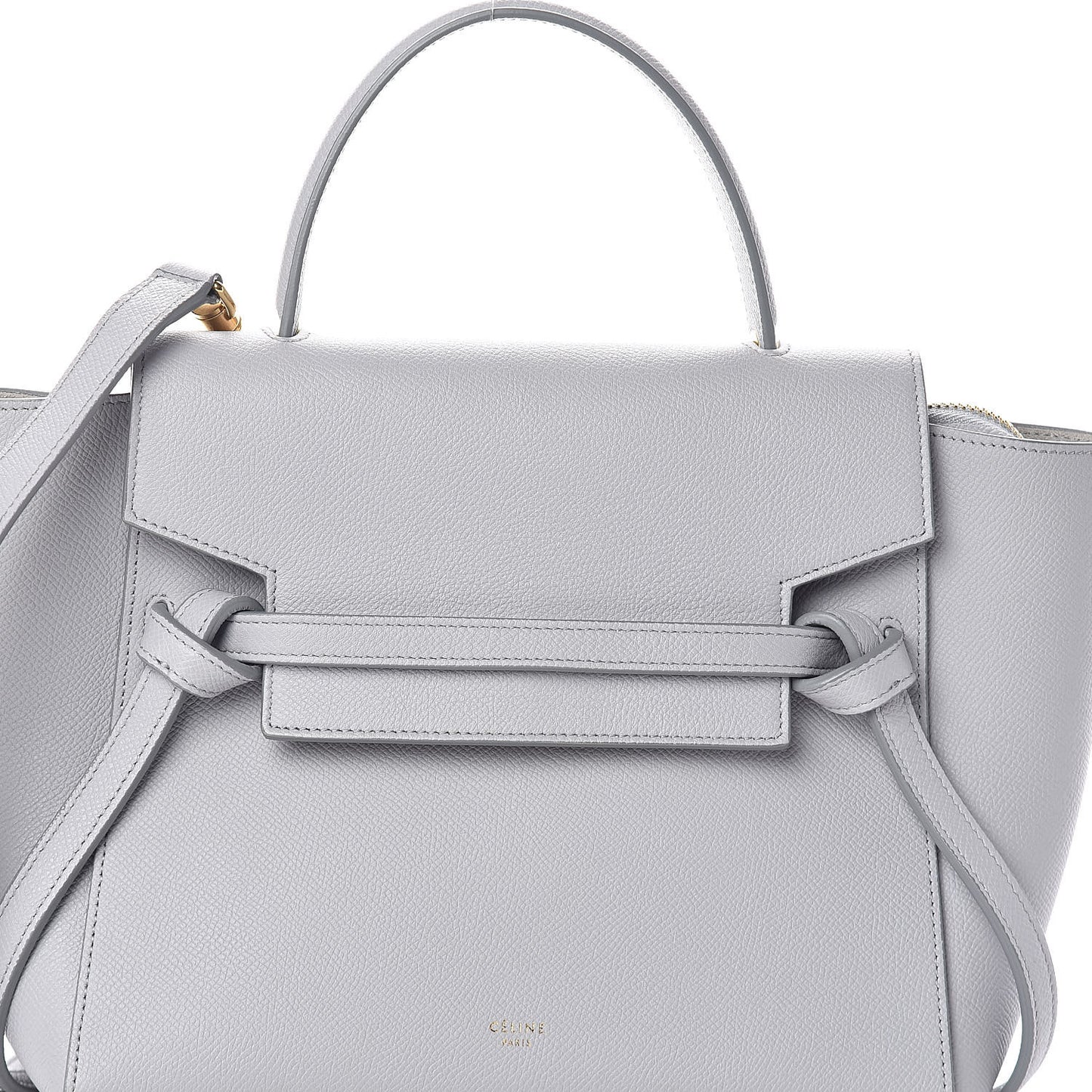 Grained Calfskin Micro Belt Bag Pearl Blue