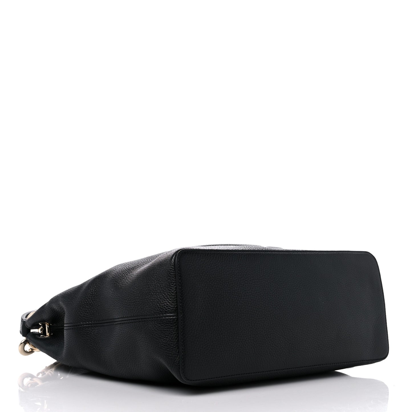 Pebbled Calfskin Large Soho Hobo Black