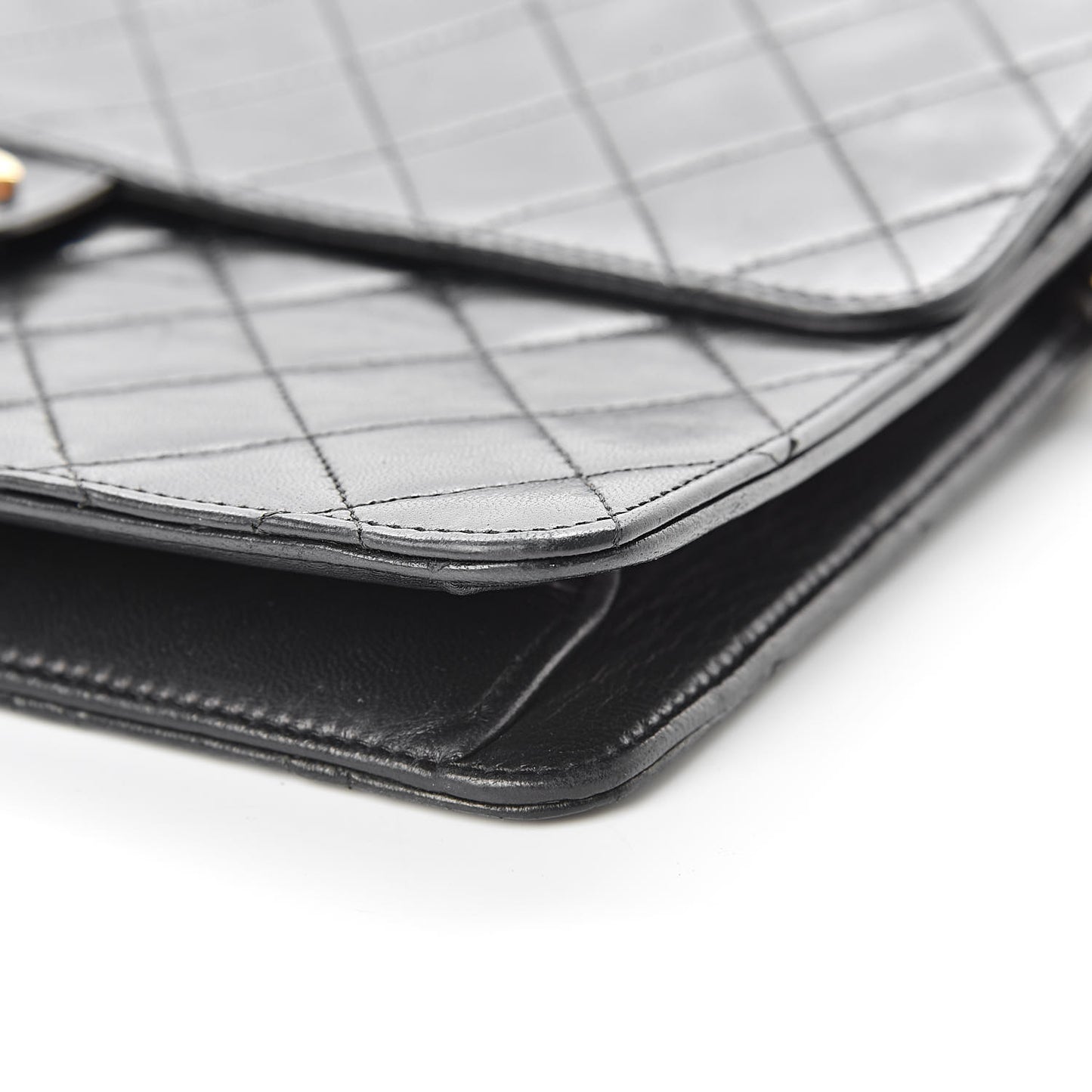 Lambskin Quilted Medium Single Flap Black