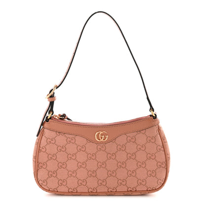 Gucci Monogram Textured Dollar Calfskin Small Ophidia Hobo Cloche Rose Pink 1 of 12