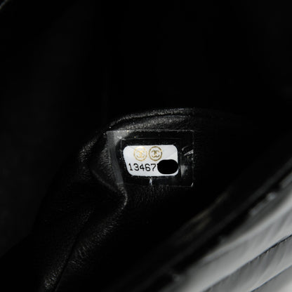 Chanel Patent Chevron Quilted Maxi Single Flap Black 8 of 8