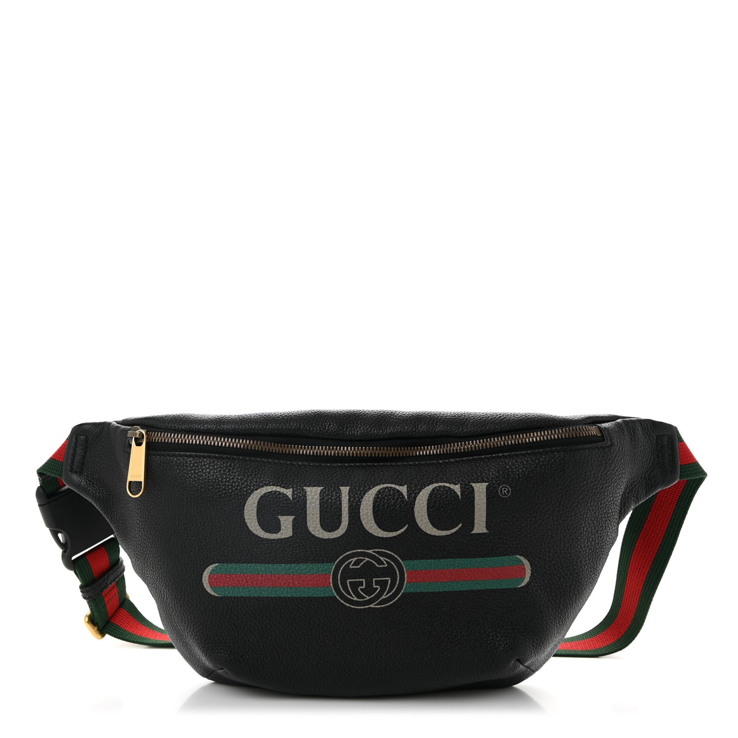 Grained Calfskin Logo Belt Bag Black