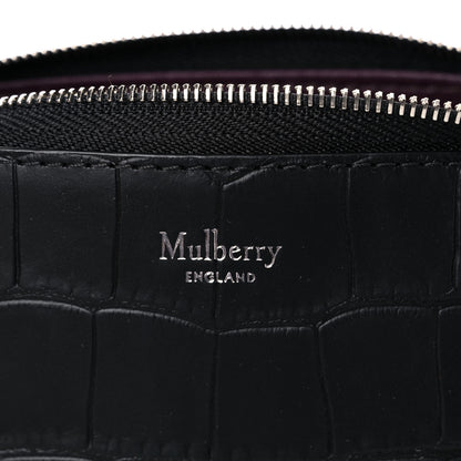 Mulberry Crocodile Embossed Calfskin Cosmetic Pouch Black 8 of 14