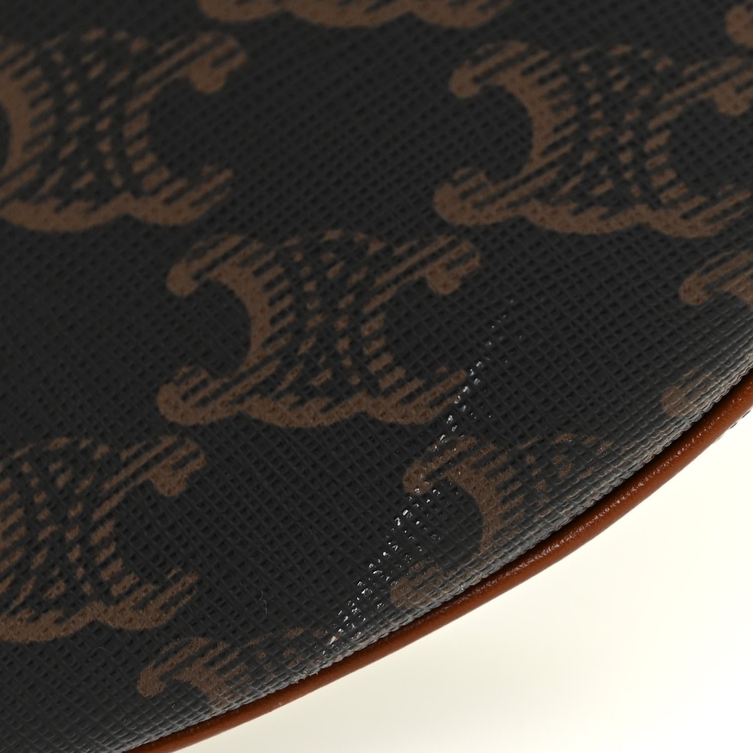 Celine Triomphe Canvas Calfskin Ava Shoulder Bag Tan 11 of 12