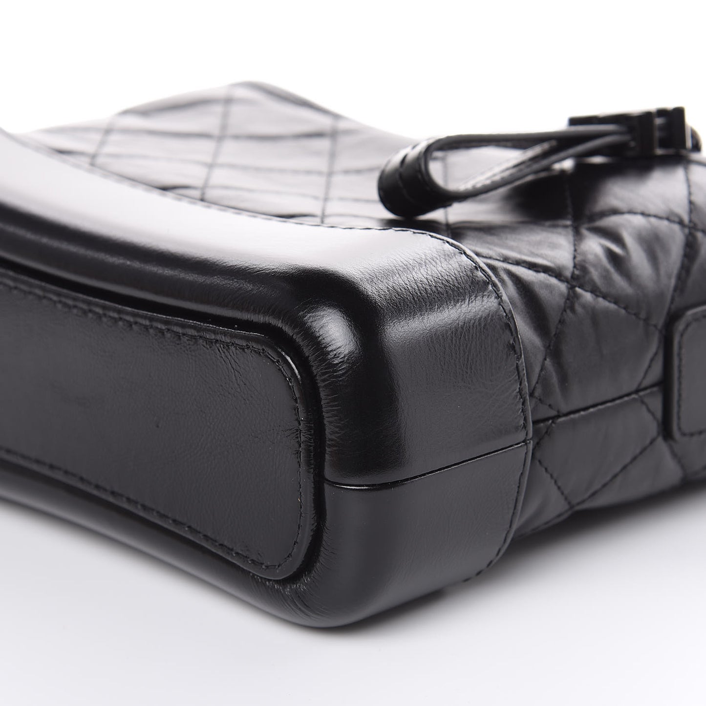 Aged Calfskin Quilted Small Gabrielle Hobo Black