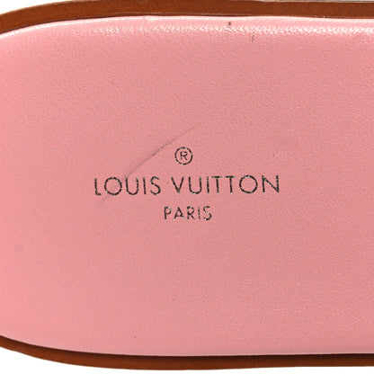 Louis Vuitton Denim Monogram Lock It Flat Mules 38 Pink 8 of 8