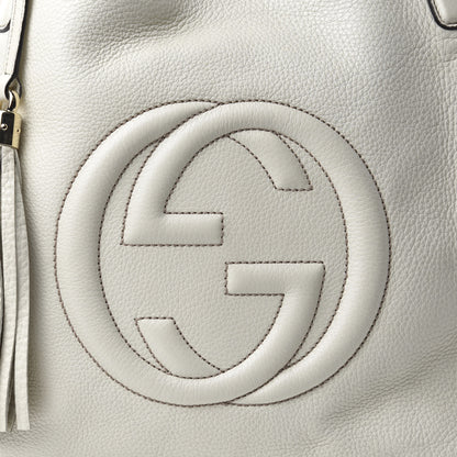 Gucci Pebbled Calfskin Medium Soho Shoulder Bag Off White 11 of 11