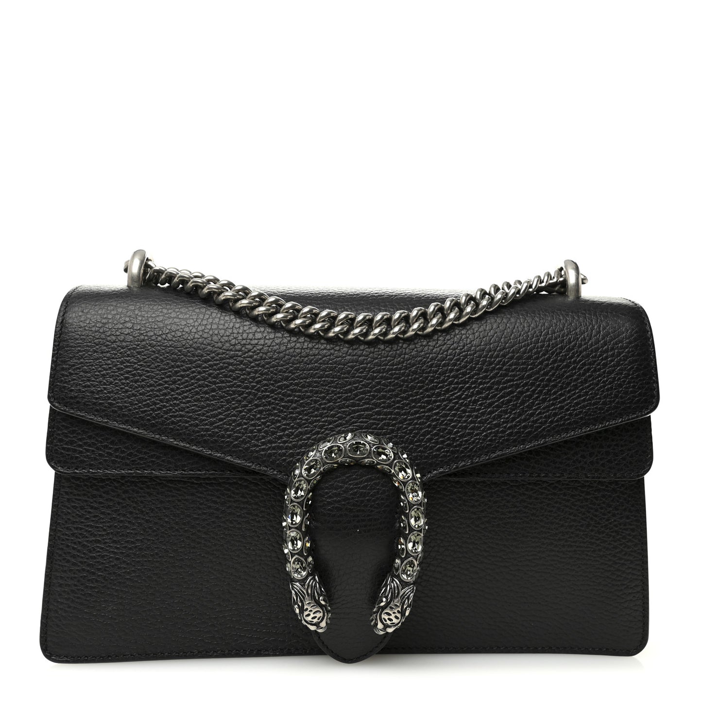 Pebbled Calfskin Small Dionysus Shoulder Bag Black