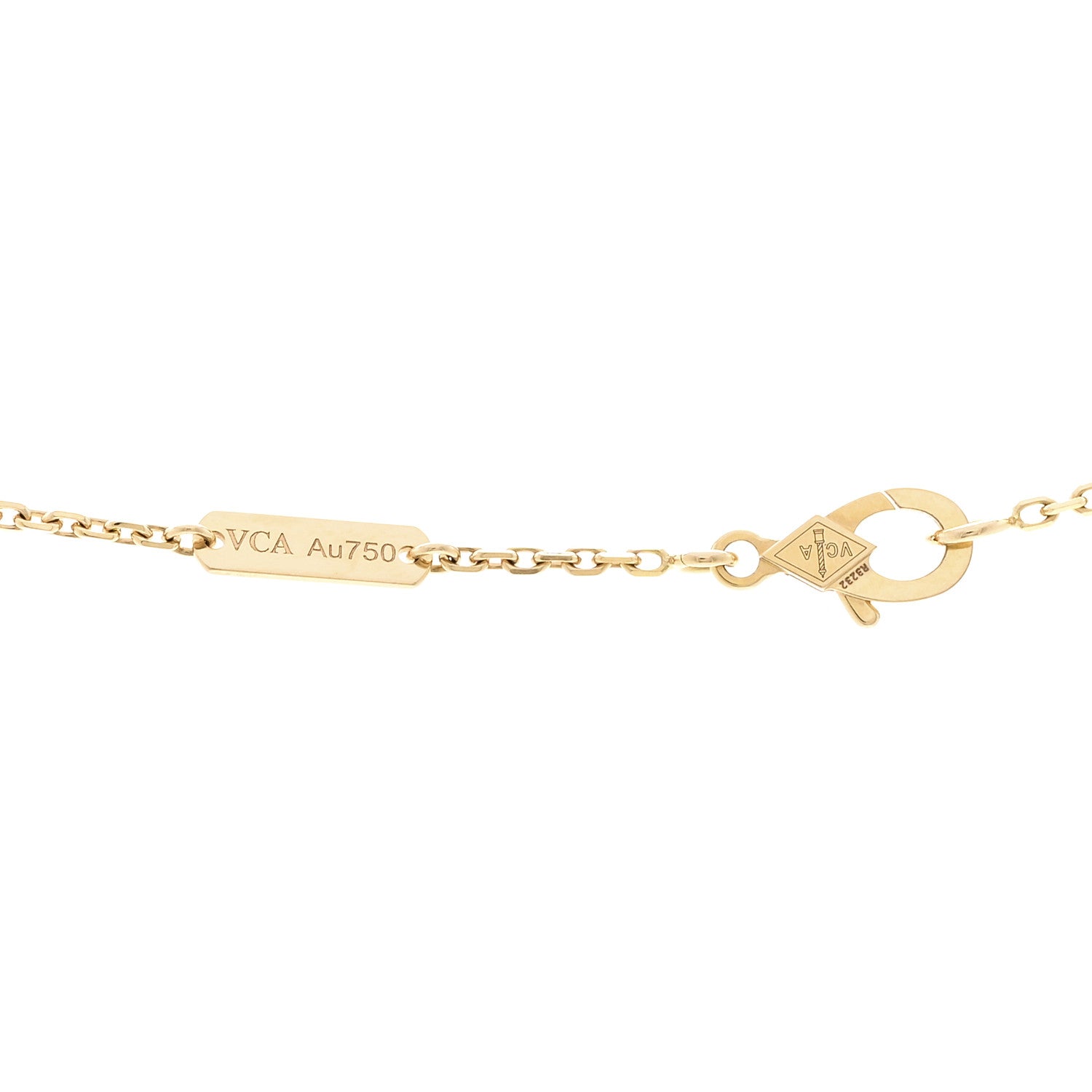Van Cleef & Arpels 18K Yellow Gold Guilloche Vintage Alhambra Pendant Necklace 4 of 6