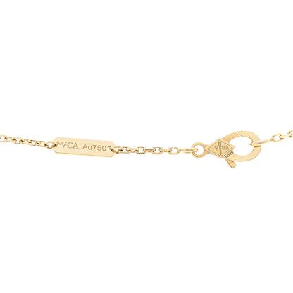 Van Cleef & Arpels 18K Yellow Gold Guilloche Vintage Alhambra Pendant Necklace 4 of 6