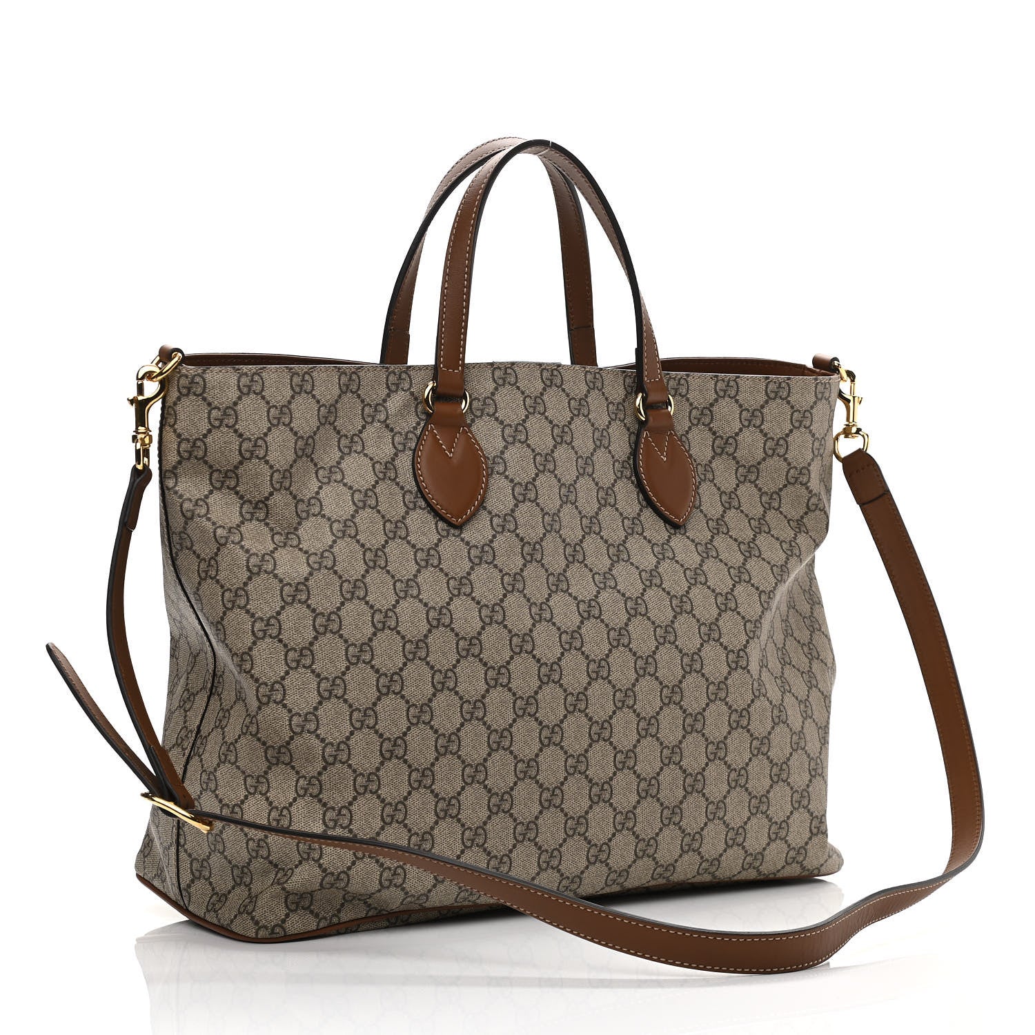 Gucci Soft GG Supreme Monogram Embroidered Crossbody Tote Brown 3 of 11