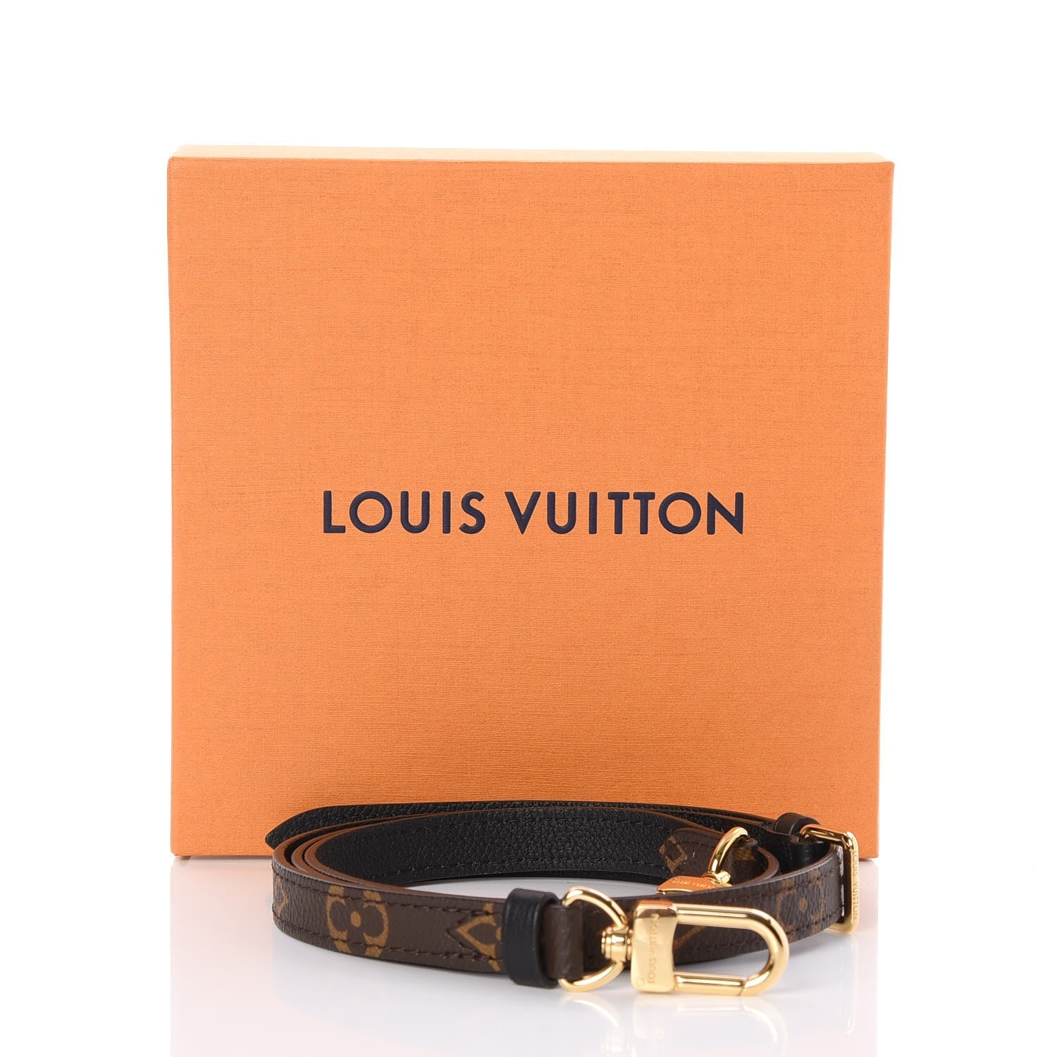 Louis Vuitton Calfskin Monogram Marignan Adjustable Shoulder Strap Black 3 of 3