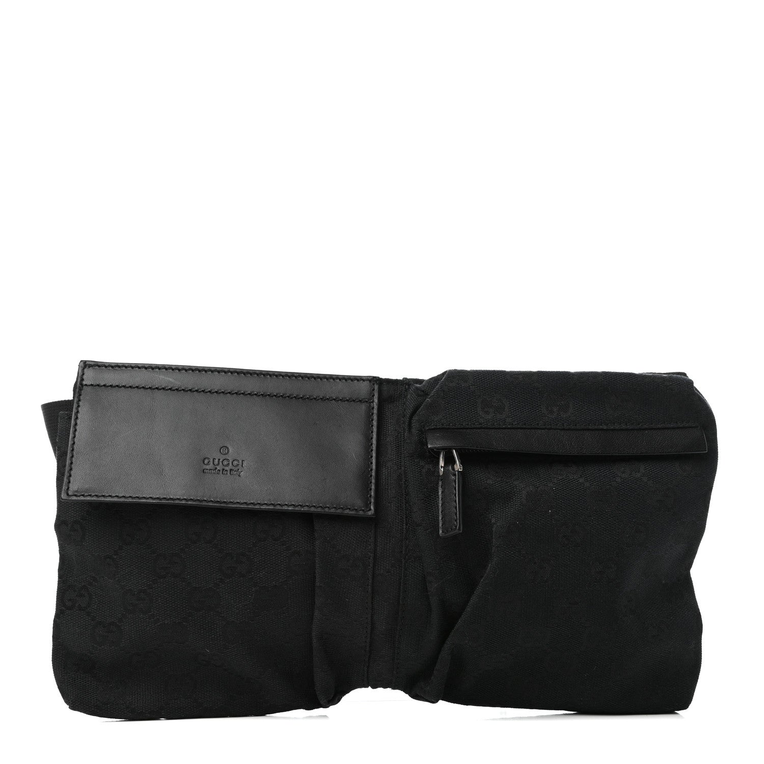 Gucci GG Monogram Double Pocket Belt Bag Black 1 of 11