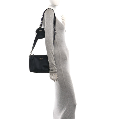 Prada Re-Nylon Saffiano Pocket Zippered Shoulder Bag Black 2 of 11
