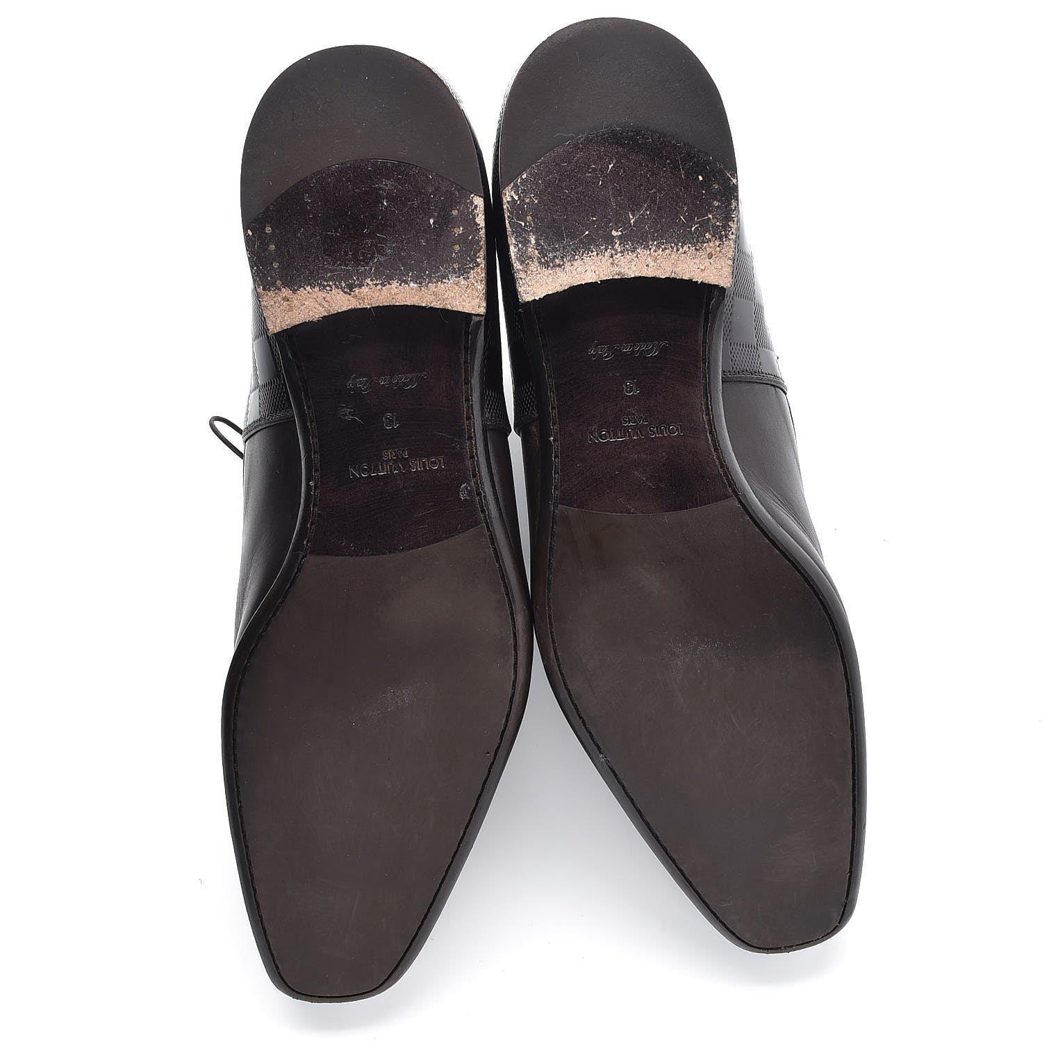 Louis Vuitton Mens Calfskin Damier Delaware Lace Up Shoes 13 Brown 7 of 10