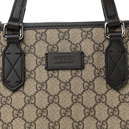 Gucci GG Supreme Monogram Small Zippered Tote Dark Brown 8 of 10