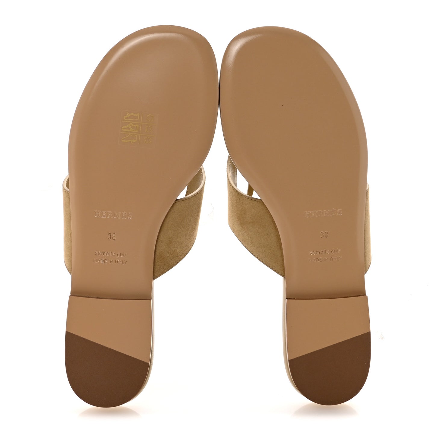 Suede Goatskin Mage Sandals 38 Beige Albatre