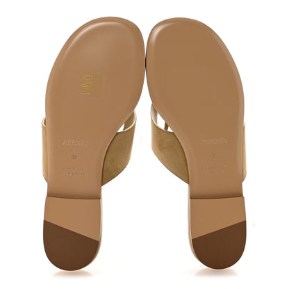 Hermes Suede Goatskin Mage Sandals 38 Beige Albatre 6 of 10