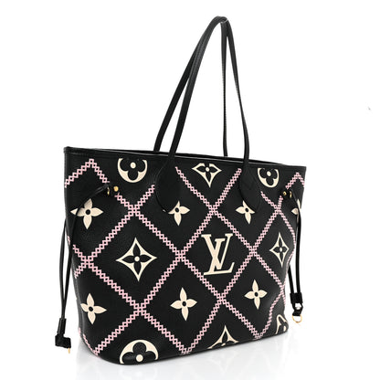 Louis Vuitton Empreinte Monogram Giant Broderies Neverfull MM Black 3 of 9