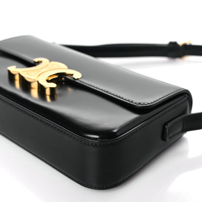 Celine Shiny Calfskin Triomphe Shoulder Bag Black 9 of 9