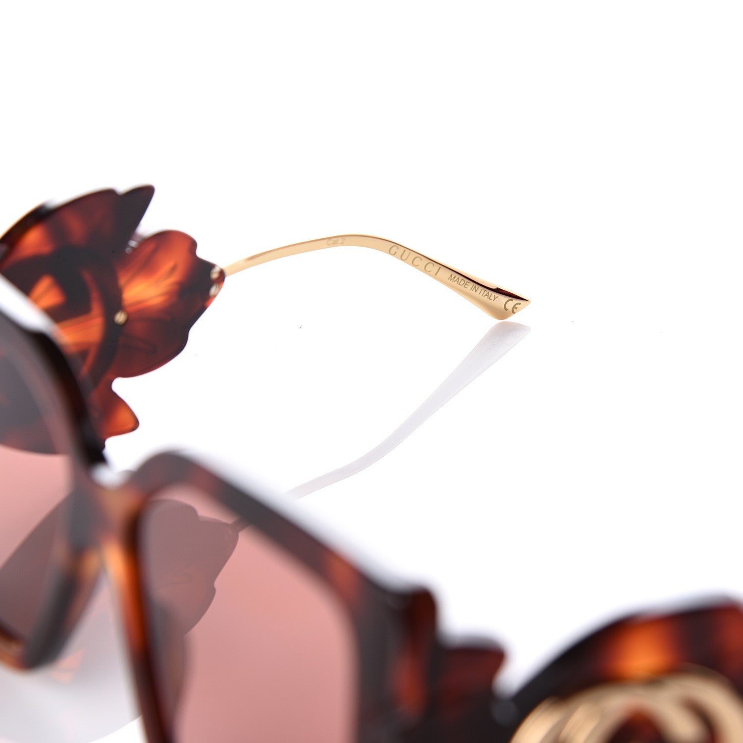 Gucci Acetate Square Frame Wing Sunglasses GG0535S Havana 5 of 8