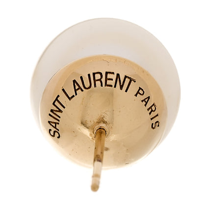 Saint Laurent Metal Pearl Cassandre Earrings Gold Cream 4 of 4