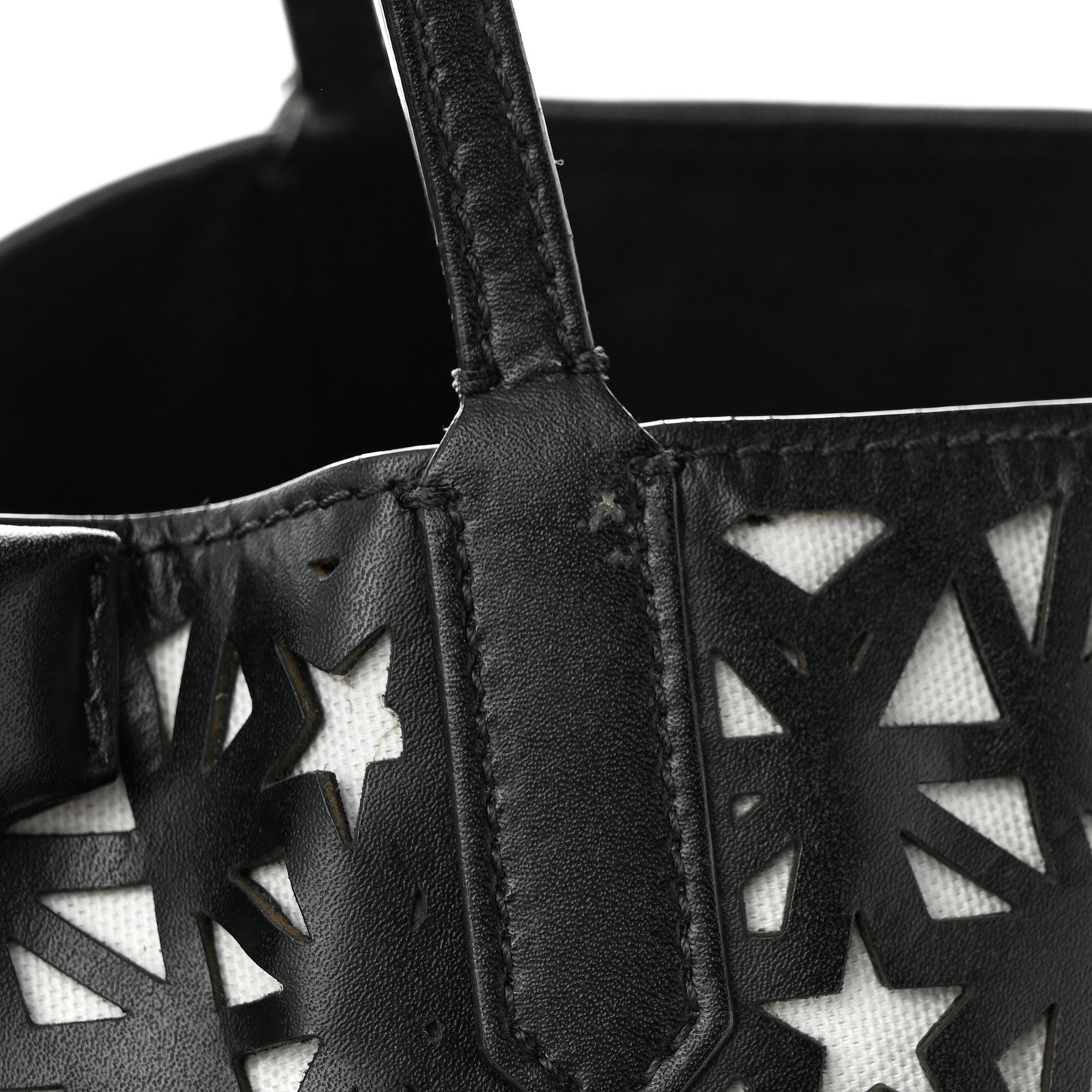 Givenchy Calfskin Lazer Cut Large Antigona Tote Black White 11 of 12