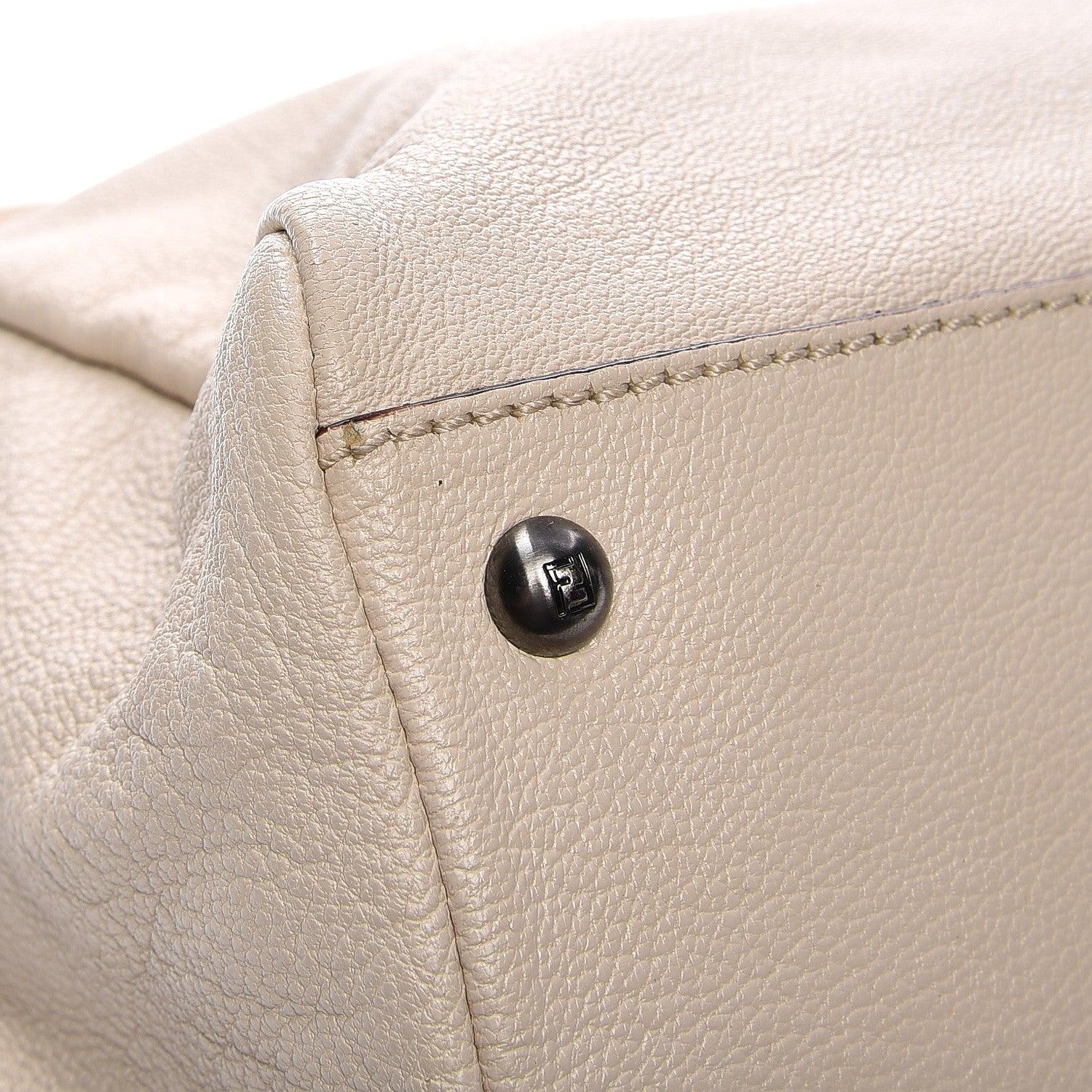 Fendi Goatskin Zucca Large Peekaboo Iconic Satchel Latte Tobacco Moro 15 of 24
