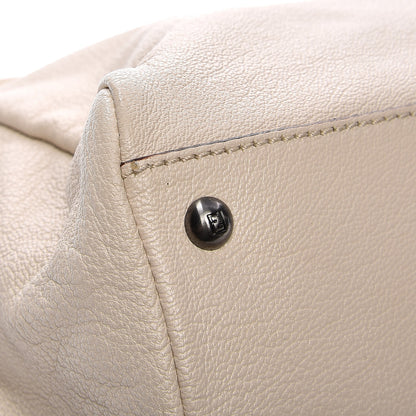 Fendi Goatskin Zucca Large Peekaboo Iconic Satchel Latte Tobacco Moro 15 of 24
