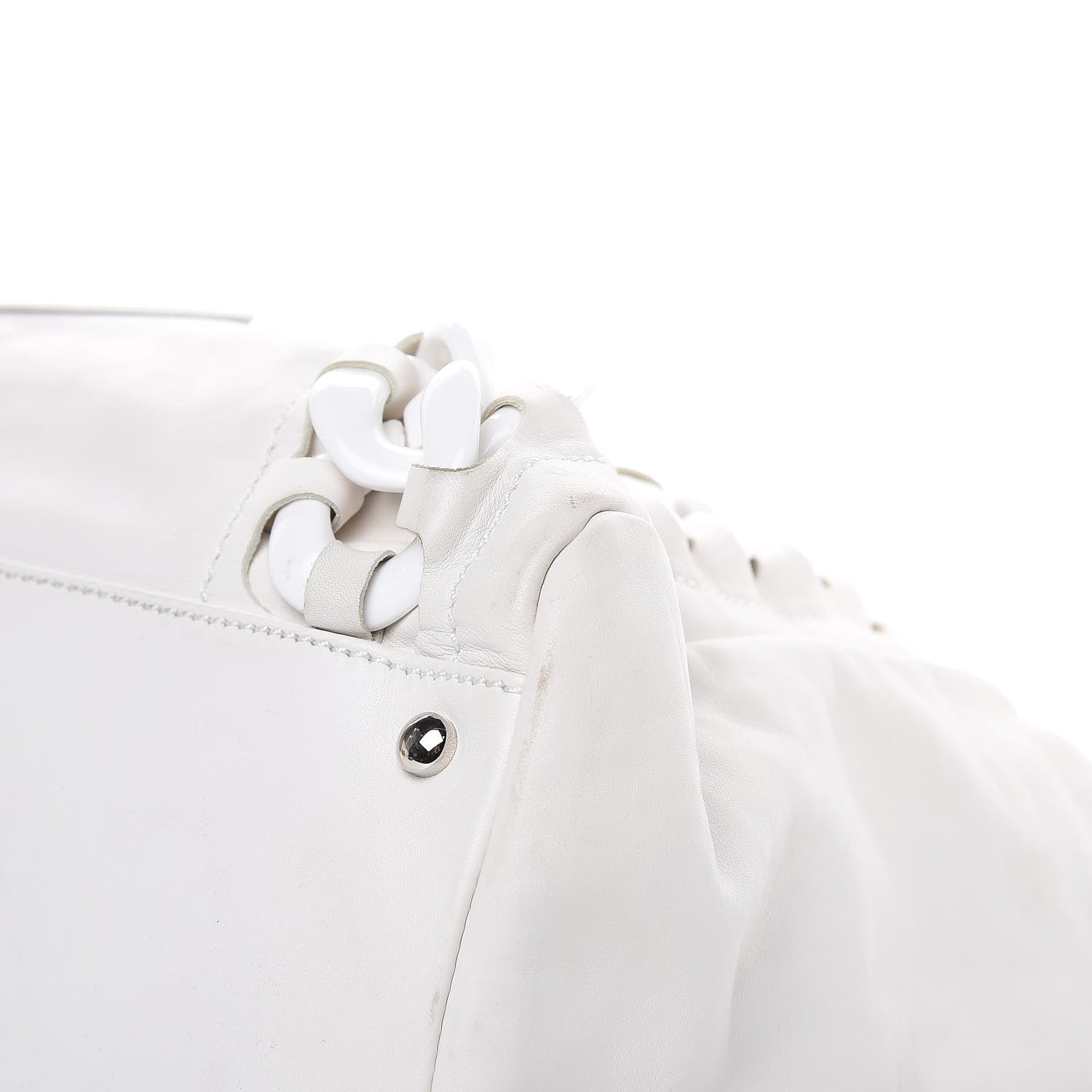 Chanel Calfskin Modern Chain Rhodoid East West Tote White 11 of 20
