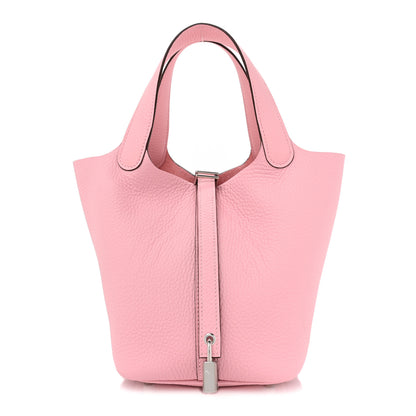 Hermes Taurillon Clemence Picotin Lock 18 PM Rose Sakura 1 of 10