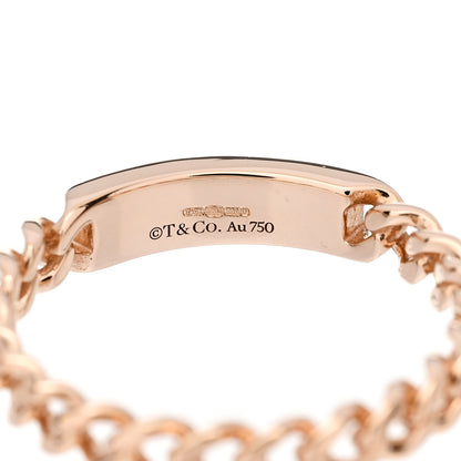 Tiffany 18K Rose Gold Diamond Micro Link Ring 58 8.25 3 of 4