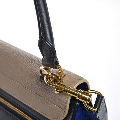 Celine Calfskin Suede Medium Tri-color Trapeze Tri-color Sand 16 of 18
