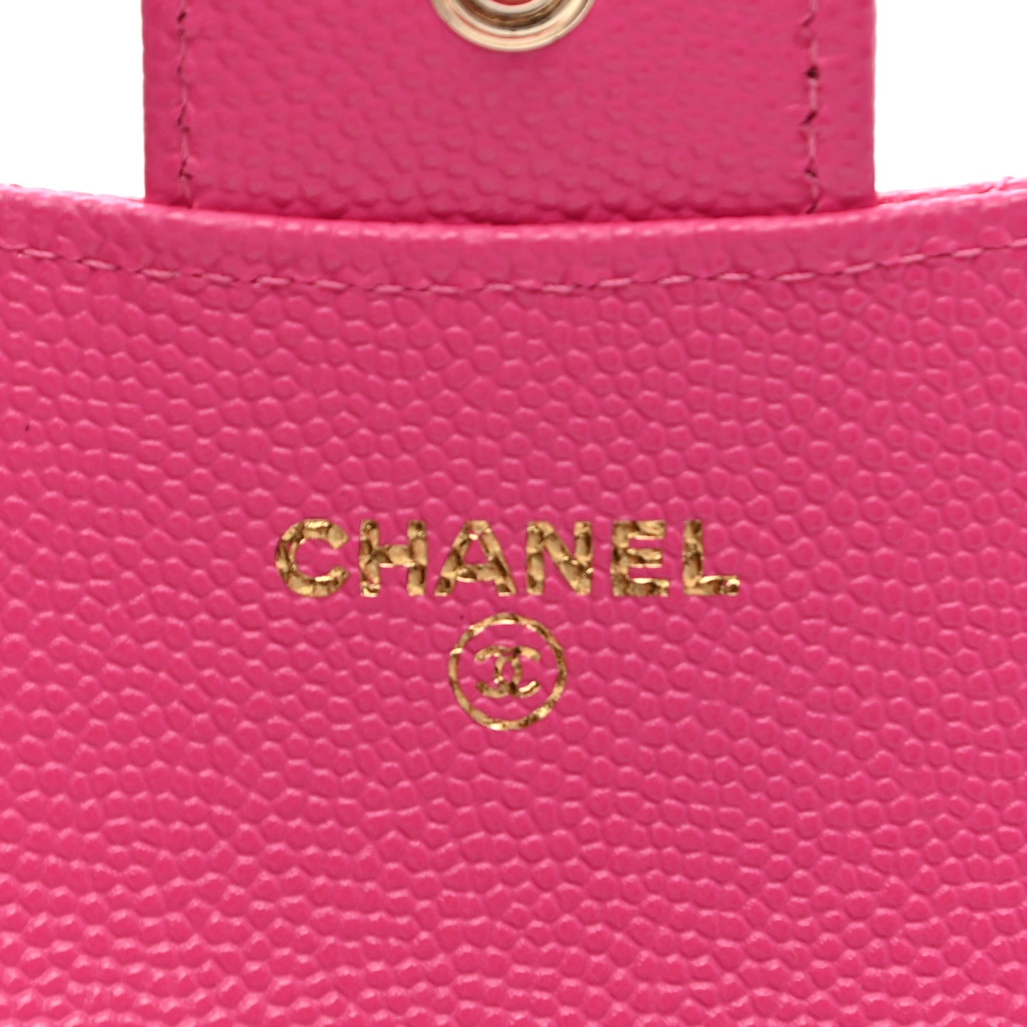 Caviar Quilted Flap Card Holder Wallet Pink