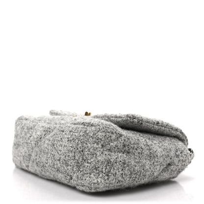 Chanel Tweed Quilted Medium Chanel 19 Flap Grey Ecru 9 of 9