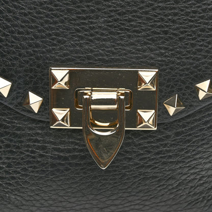 Valentino Garavani Pebbled Calfskin Medium Rockstud Flip Lock Crossbody Bag Black 10 of 12