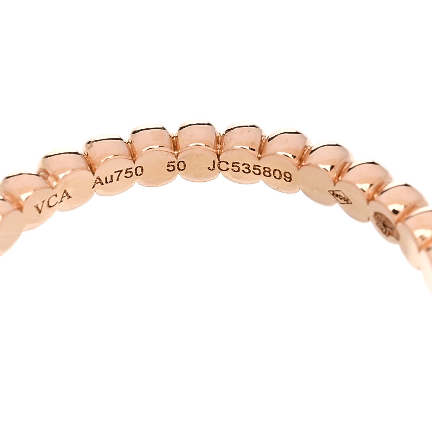 Van Cleef & Arpels 18K Rose Gold Small Perlee Ring 50 5.25 4 of 5