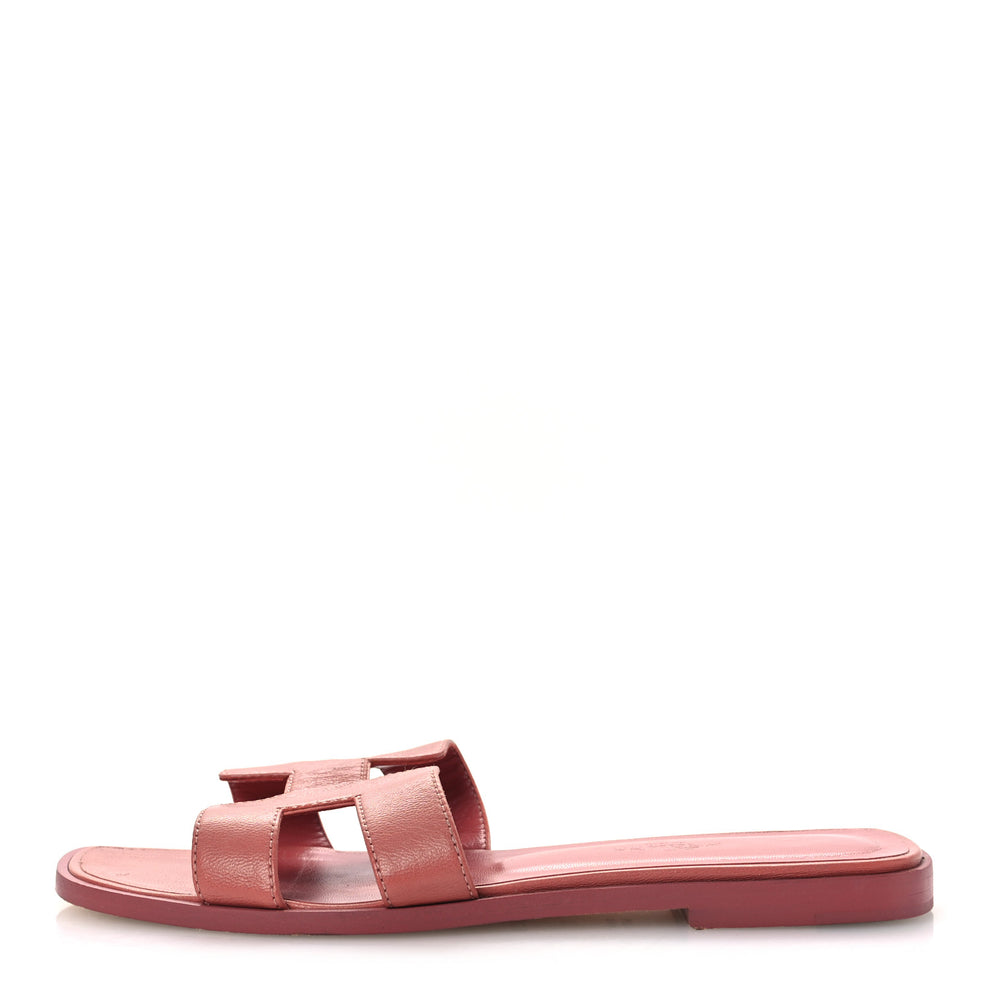 Hermes Goatskin Oran Sandals 37 Rouge Blush 1782358 – FASHIONPHILE